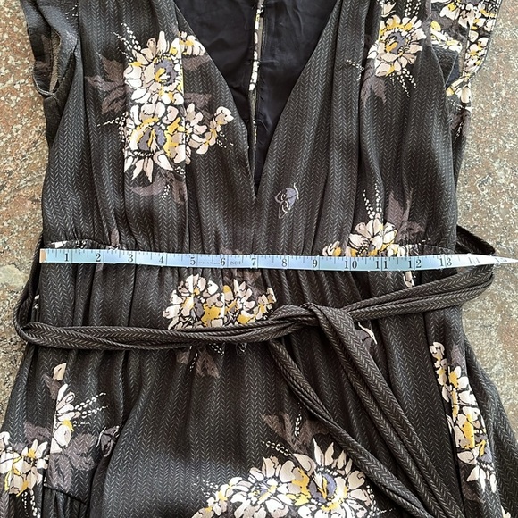 Free People All I Got Midi Maxi Dress Tiered Deep V Floral Boho Sz 0 - Picture 12 of 16